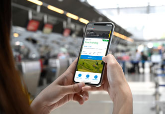Application mobile, carte d'embarquement et notifications concernant les vols